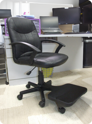 PostureAssist Foot Rest shown as a compact ergonomic workstation addition